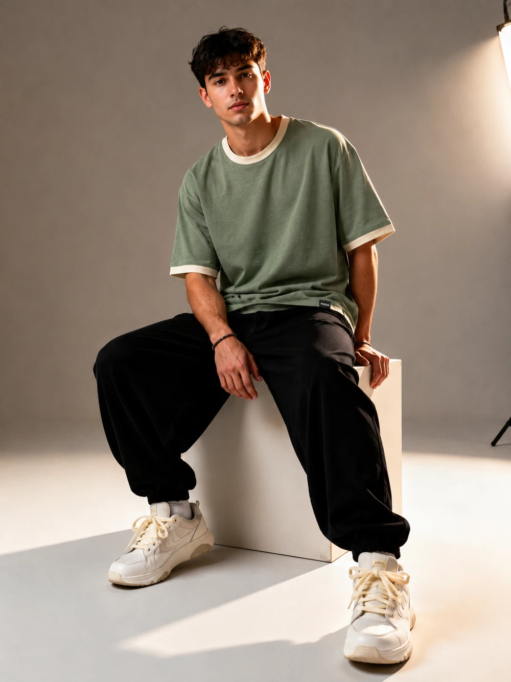 VIGO Oversized Contrast Ringer T-Shirt – Multi-Color
